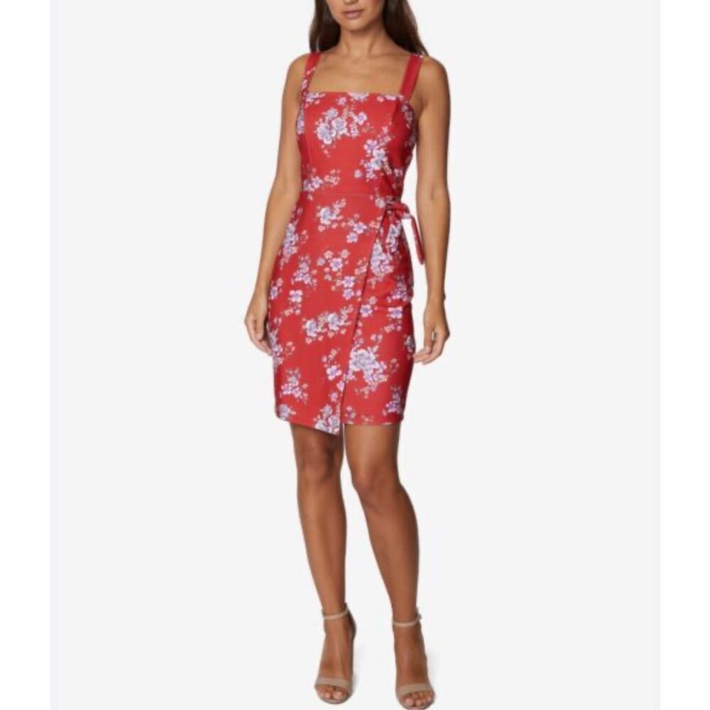 Betsey Johnson NWT red floral Wrap summer Dress Size 8